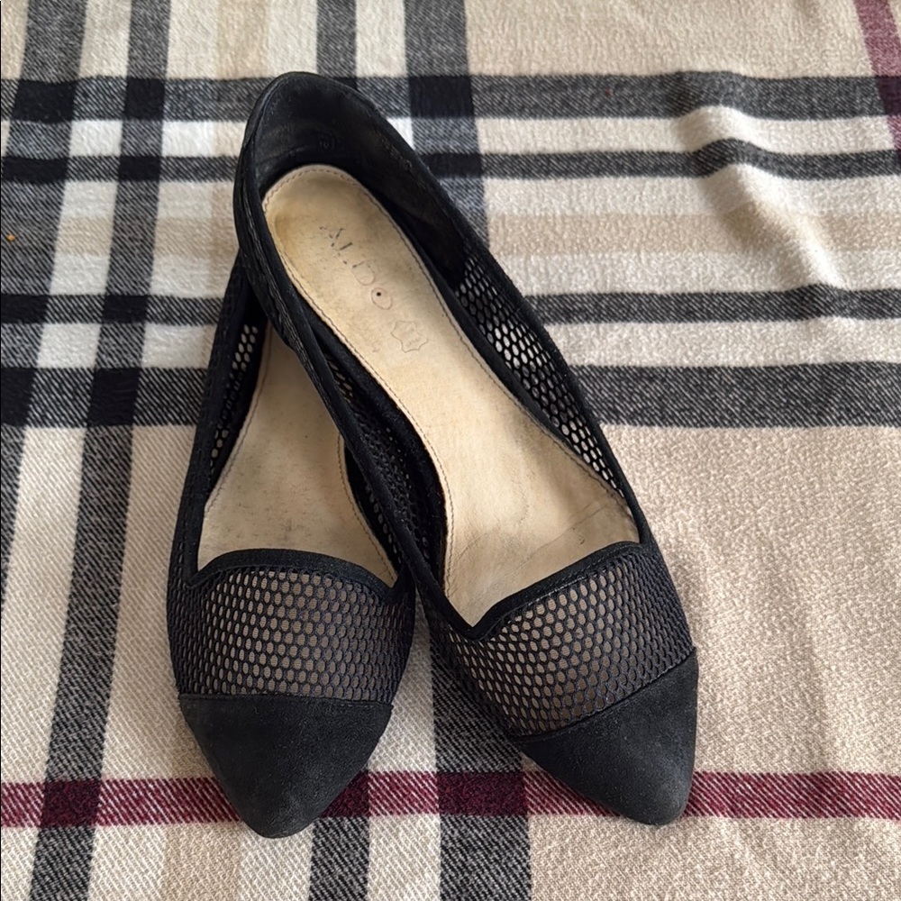 Aldo Black Flats Sleek Mesh DesignSize 10